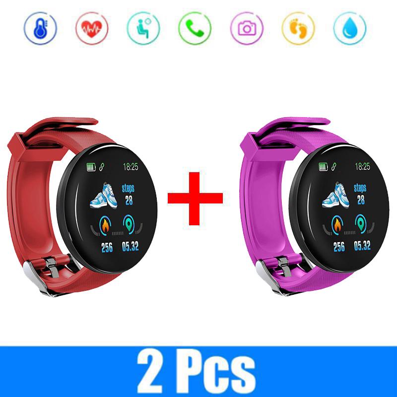 Compre uno Obtenga uno gratis D18 Bluetooth Smart Watch Hombres Presión  arterial Smartwatch Mujeres Impermeable Deporte Frecuencia cardíaca Fitness  Tracker Reloj inteligente Relojes comprar a buen precio — entrega gratuita,  reseñas reales