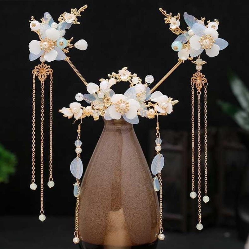 Traditional Chinese Hanfu Hair Accessories Retro Haircomb Bridal Headdress Luxury Long Fringed Hair Clip Hairpins Cosplay
