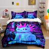 Blue Cat with Neon Accents. Bedding Sets Duvet Cover Sets Duvet Covers Pillowcases(1*Duvet Cover 2*Pillowcases Without Duvet Insert)