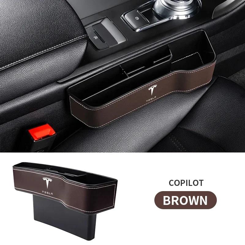 

Car Sticker Tesla PU Leather Car Seat Gap Box Interior Seat Side Organizer for Tesla Model 3 2022 X S Cc3 Cybertruck 2021 Y Jugu