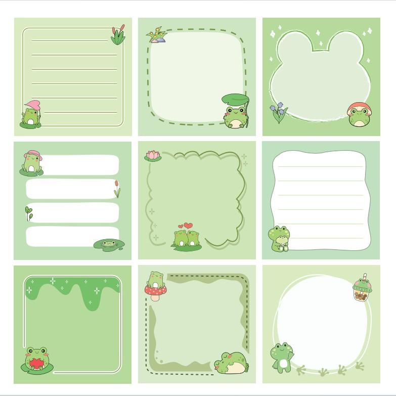 9 Packs Mixed Cute Honeybee Patterns Sticky Notes Self Adhesive Square Memo Pads Set for Students