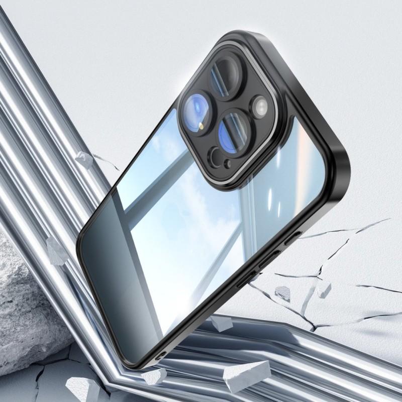 For iPhone 13 Pro Max 6.7 inch TPU Case WANLONFENG Shockproof Clear Phone Cover with Tempered Glass Film