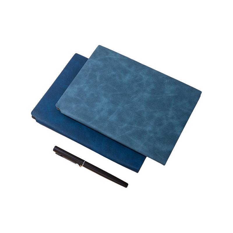 A5 Multi-Color Soft Leather Notebook with Built-In Pen Holder for Business Meetings
