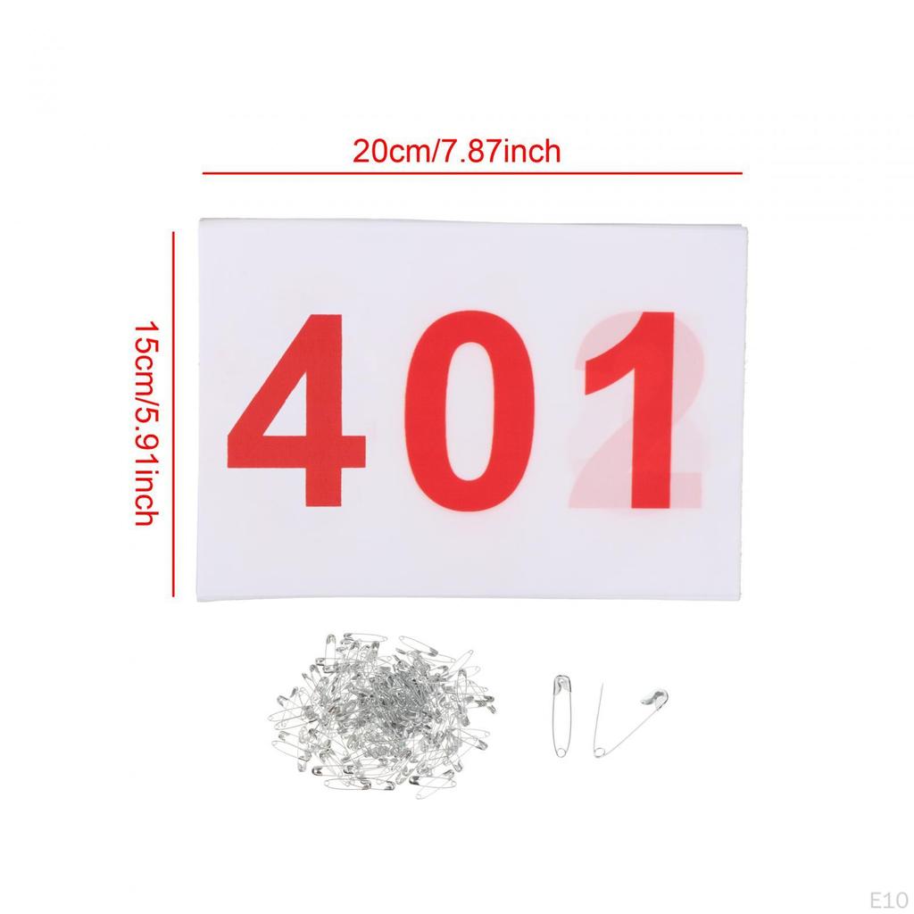 100 Pack Lightweight Numbered Race Bibs for Sports, Reliable Athletes,