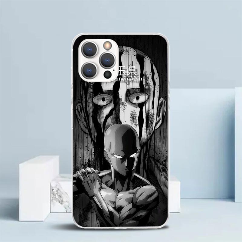One P-Punch-Man Saitama King Soft Cover for iPhone 16 17 Air 15 14 Pro Max 16E Phone Case 13 Mini 12 11 7 SE 8 Print Pattern Fit
