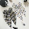 Bat Theme Hair Decoration Halloween Silky Satin Bows, Big Ribbon Bow Clips, Oversized Dynamic Long Tail Barrettes, Cute Accessories for Women