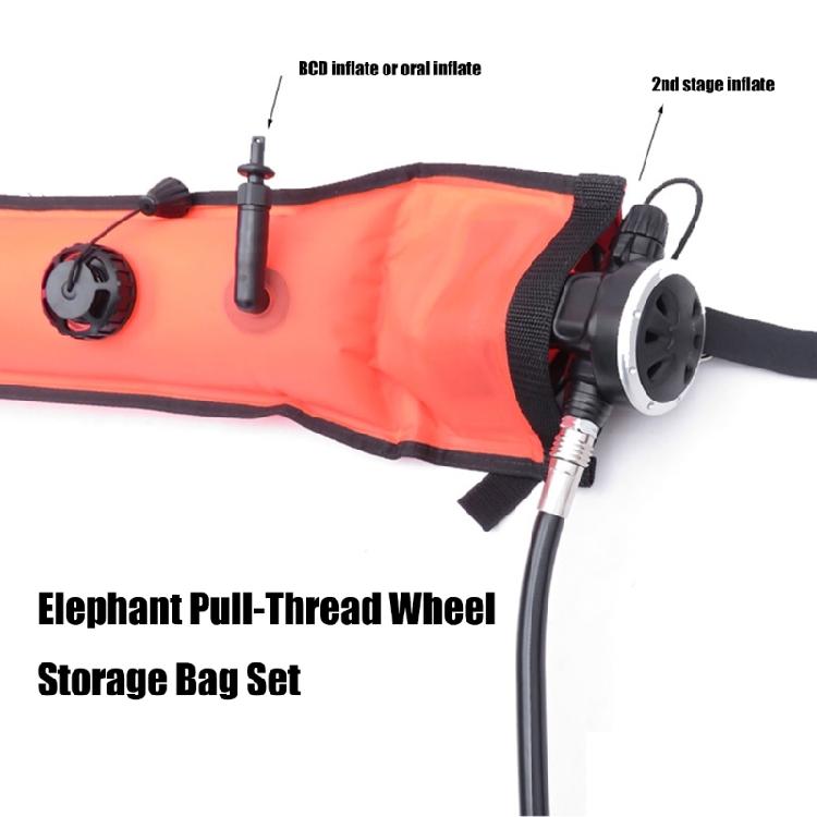 High Visible Inflatable Scubas Signal Tube with Diving Spool Reel and Clip Open Bottom Safety Inflatable Dives Float