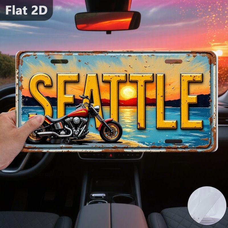 Car License Plate Metal Wall Decor 15x30cm