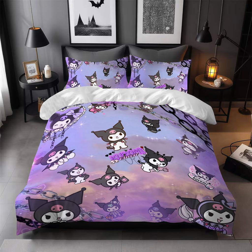 Halloween Kulomie 3D Digitaldruck Cartoon Quilt Set Dreiteiliges Set