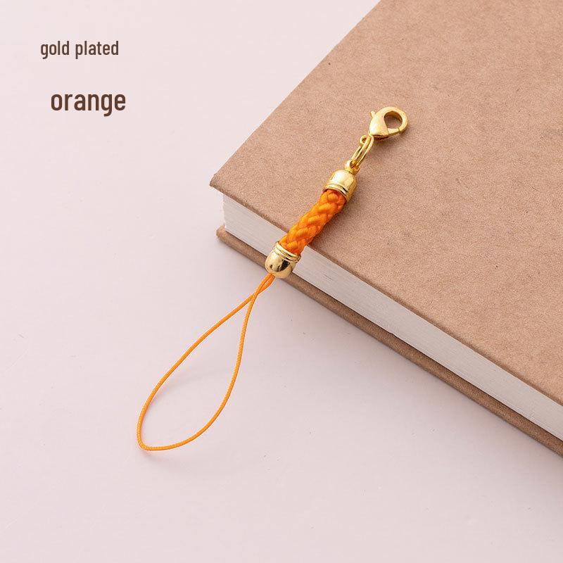 Gold Electroplated DIY Jewelry Accessory: Lanyard Lobster Clasp and Mobile Phone Pendant Rope