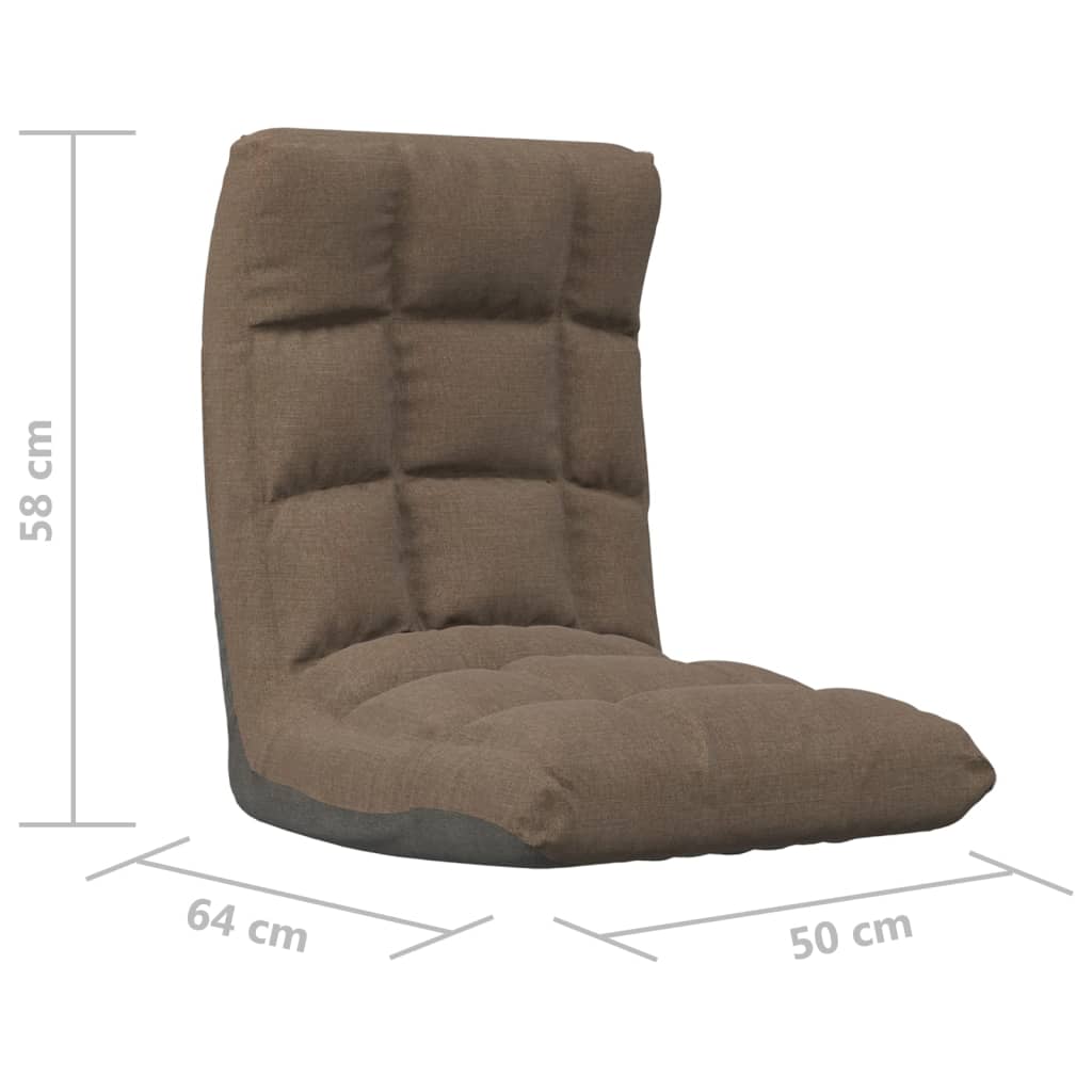 Floor Chair Foldable Taupe Fabric