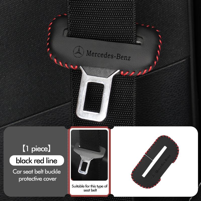 CGRE6 1/2pcs Car Leather Safety Belt Buckle Plug Protective Covers Interior Accessories For Benz CITAN VITO SPRINTER CLS SLK Sport ML