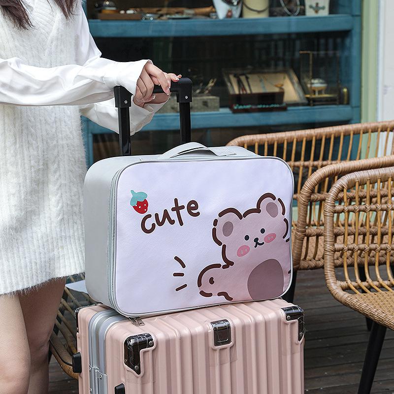 Cartoon Travel Bag Large-capacity Cosmetic Clothing Storage Bag Cute Cartoon Printing Wear-resistant Portable Outdoor Travel Bag