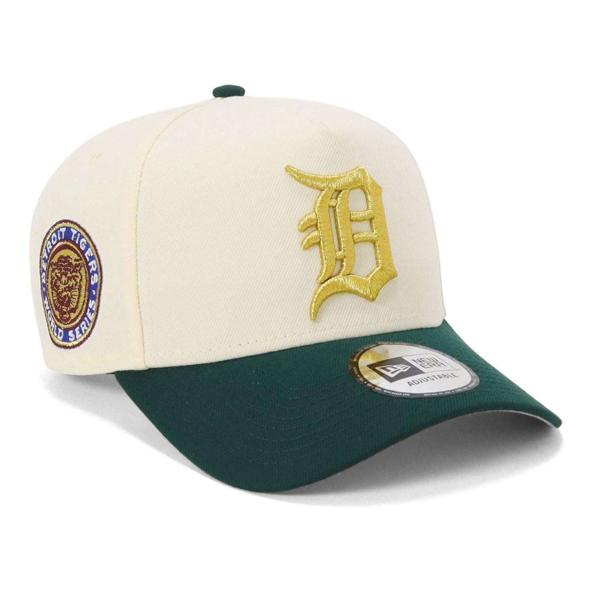 

New Era 9Forty MLB ONSPOTZ Detroit Tigers Free 9Forty Chrome Gold Rush Side Patch A-Frame Cap, Exclusive, Chrome/Green, Shipping, A-Frame CS,
