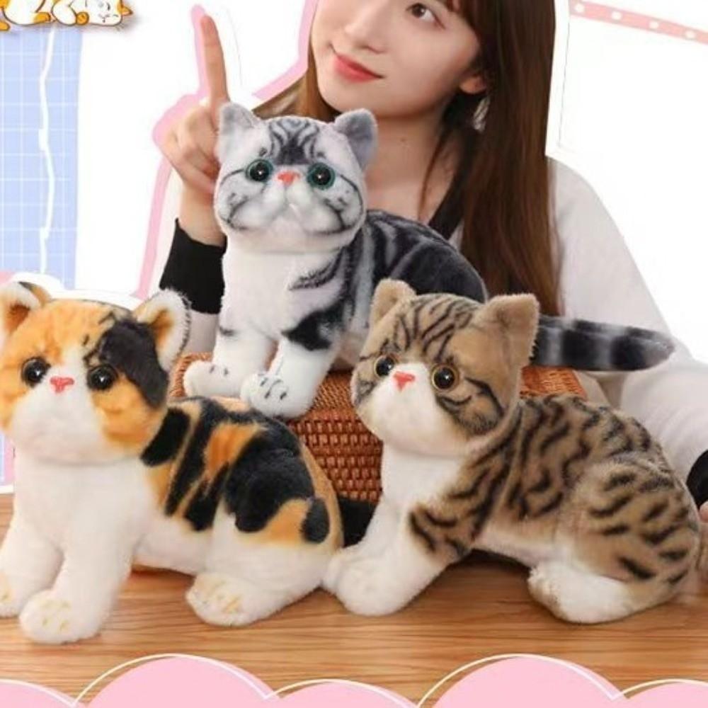 20cm Cat Doll Plush Flower Branch Cat Doll Cute Cat Toy Stuffed Doll  Kids Gift Birthday