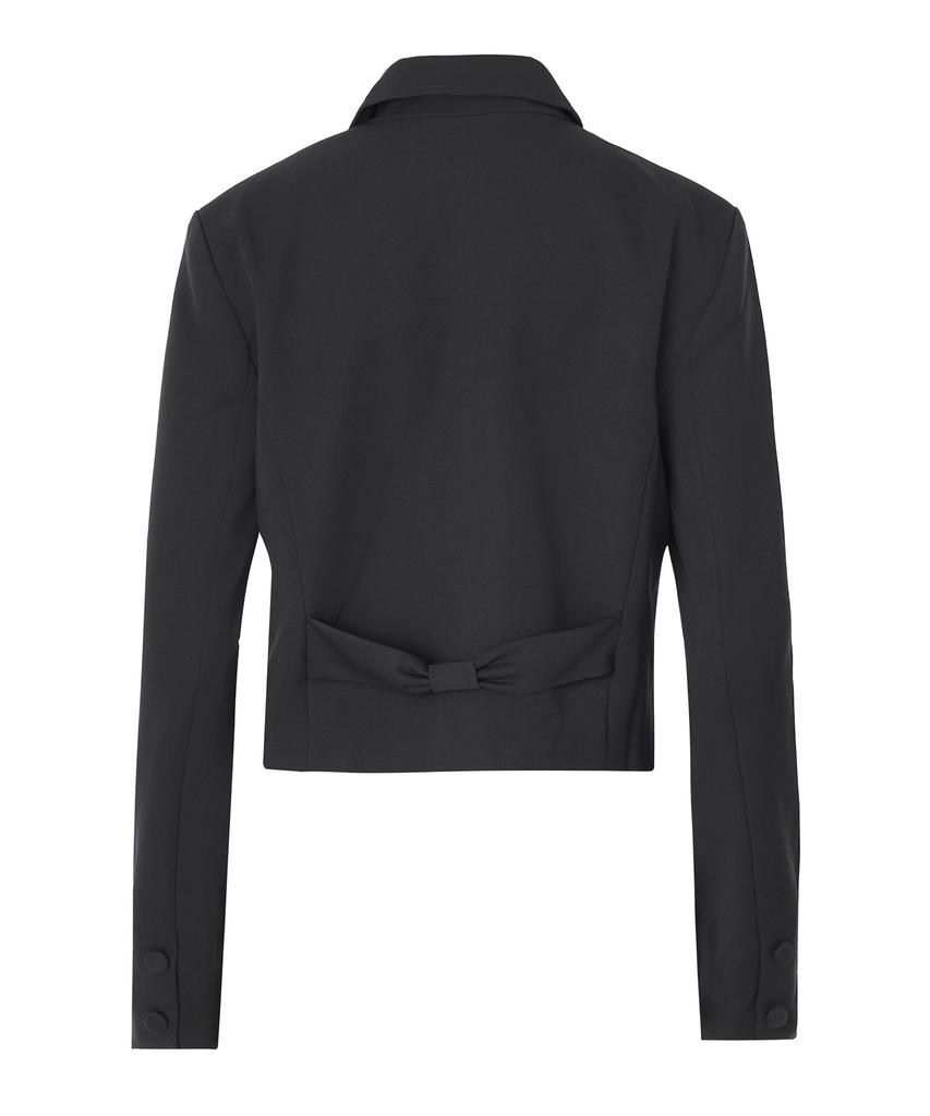 Short Jacket With Zeroplanet Ribbon [Charcoal]
