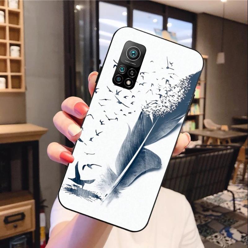 Magic Feather Phone Case For Xiaomi 12 11T 10 9 Redmi Note 11 10 10S Pro Redmi 9 9A 8 Black PC Glass Phone Cover