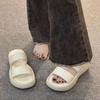 Thick-soled Soft Leather Slippers, Wear Summer New High-end One-word Casual Sandals