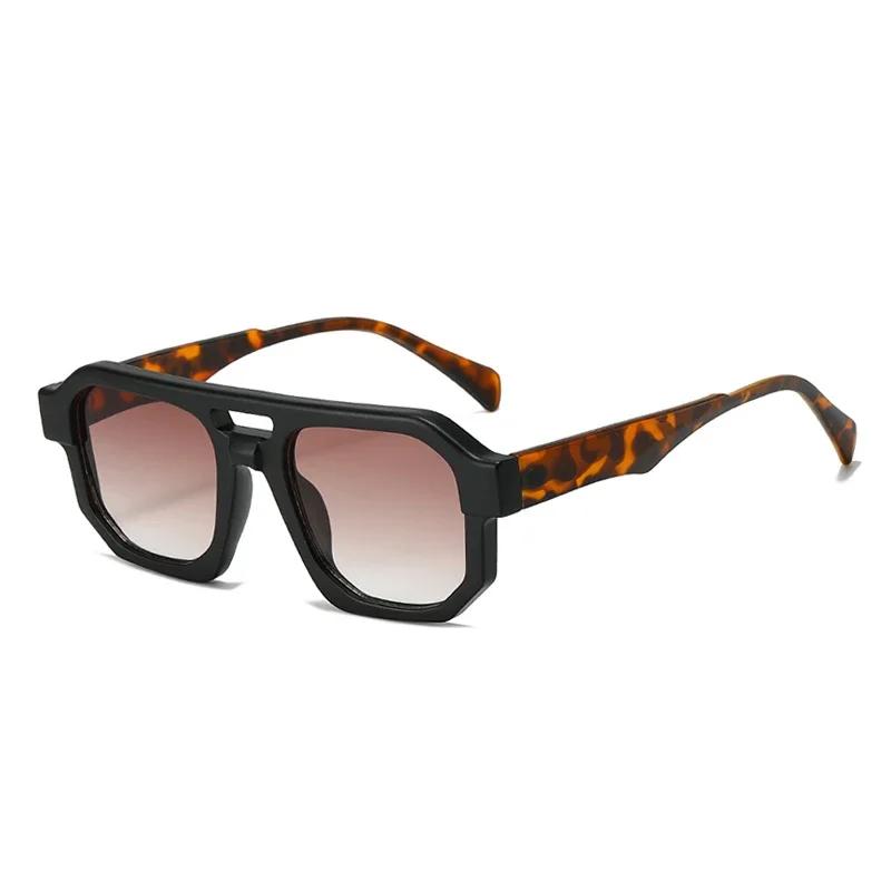  Double Bridges Square Women Gradient Purple Multicolor Sunglasses Fashion Frame Men Retro Punk Sun Glasses Shades UV400