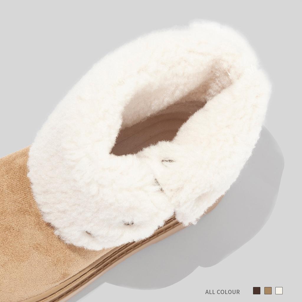 Belle velvet thick-soled snow boots medium tube winter warm thickened stacked wear ankela red shoes