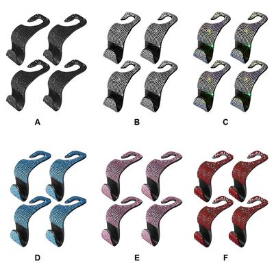 4 Pieces Automobile Headrest Hook Detachable Shopping Bag Hanging Holder