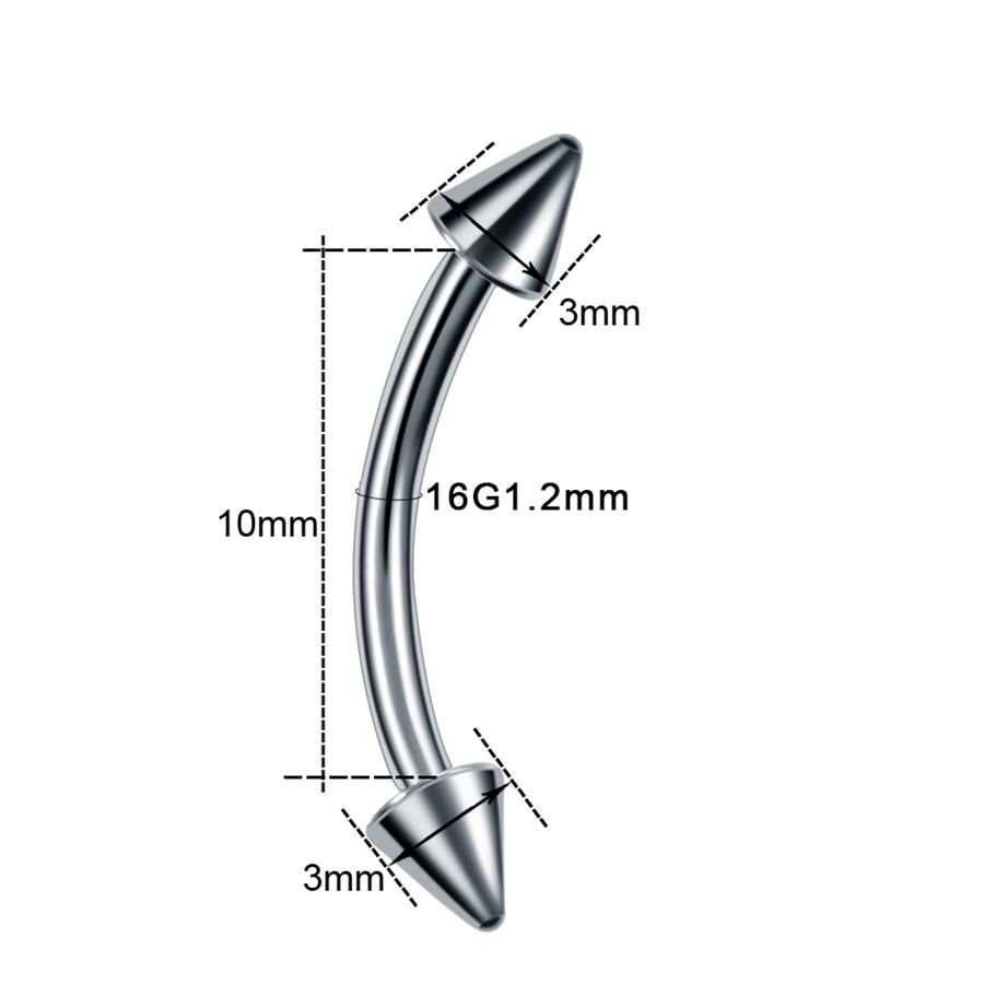 1 Stück G23 Titan Augenbrauen Bananen Piercing Ring Gebogener Barbell Lippenring Snug Daith Helix Rook Ohrring Knorpel Tragus Schmuck 16G