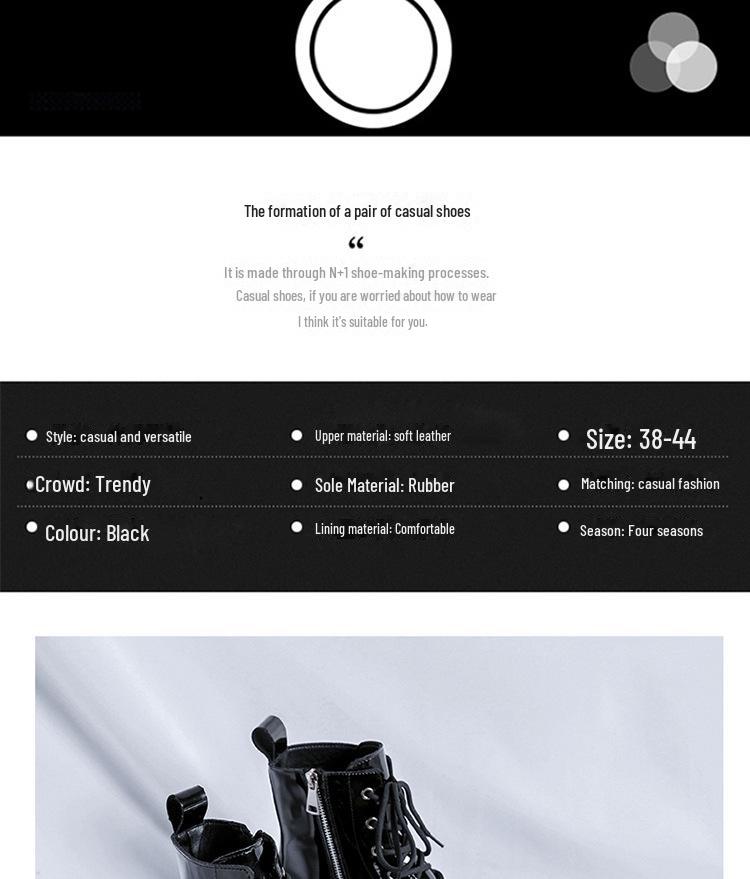 2024 Spring Patent Leather Martin Boots - Men's All-Match, Trendy British Style Work Shoes (33988-R)