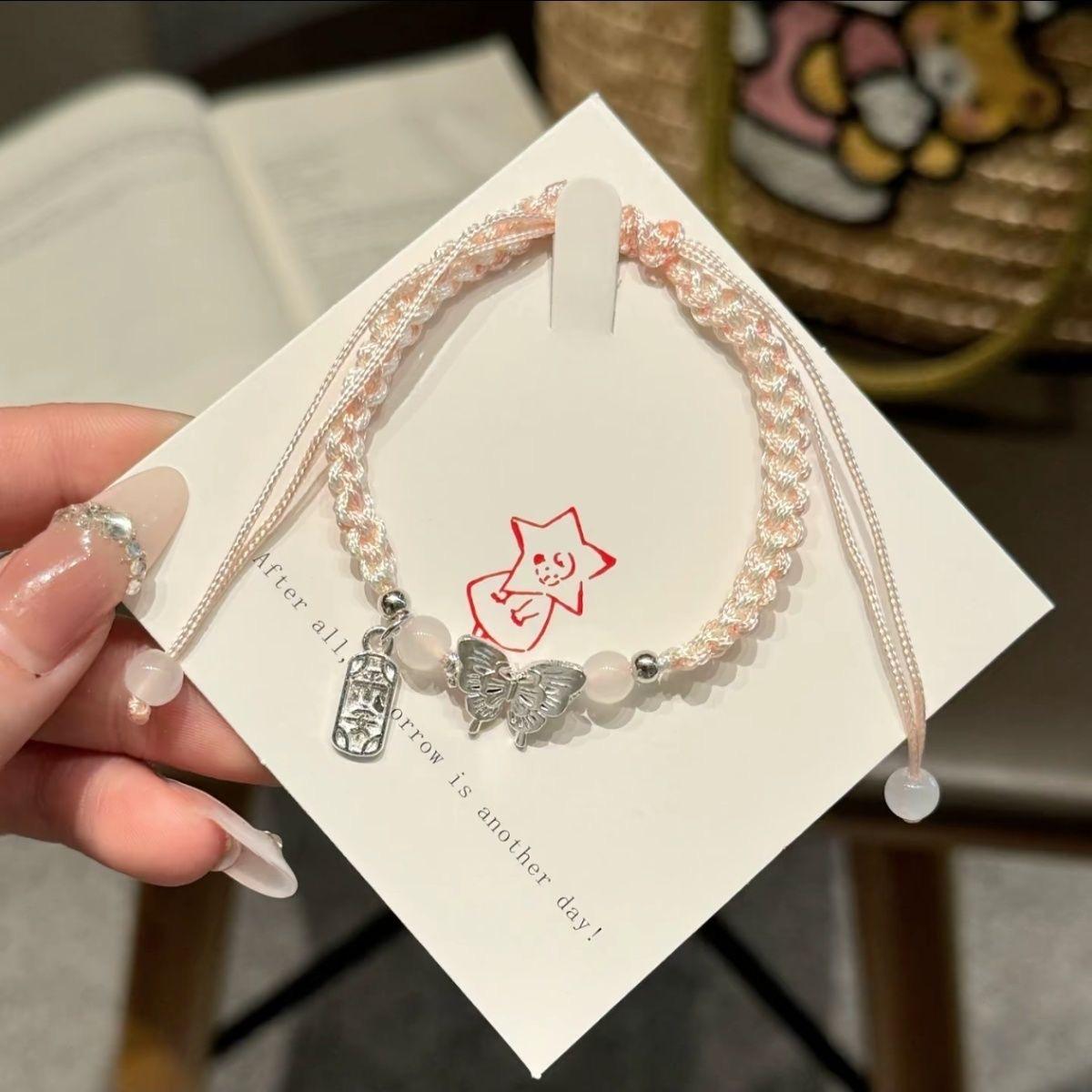 Элегантный браслет с бабочкой: Минималистичный роскошный браслет-цепочка для женщин и девушек