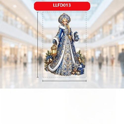 Natale Blu Pupazzo di Neve Adesivi per Finestra Babbo Natale Uccello Fiocco di Neve Alce Ornamenti Buon Natale Felice Anno Nuovo