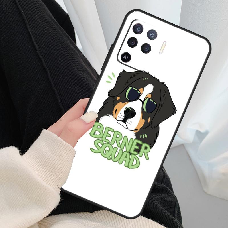 Funny Bernese Mountain Dog Case For Oppo A18 A38 A58 A78 A98 A80 A60 A40 A96 A76 A16 A94 A74 A54 A15 A17 A57 A77 A5 Pro