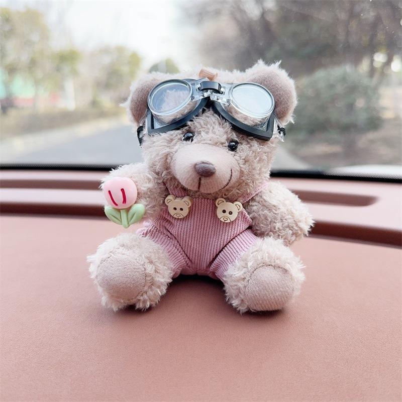 Orsetto Cartone Animato Carino Decorazione Cruscotto Auto Statuina Peluche Ornamento Interno