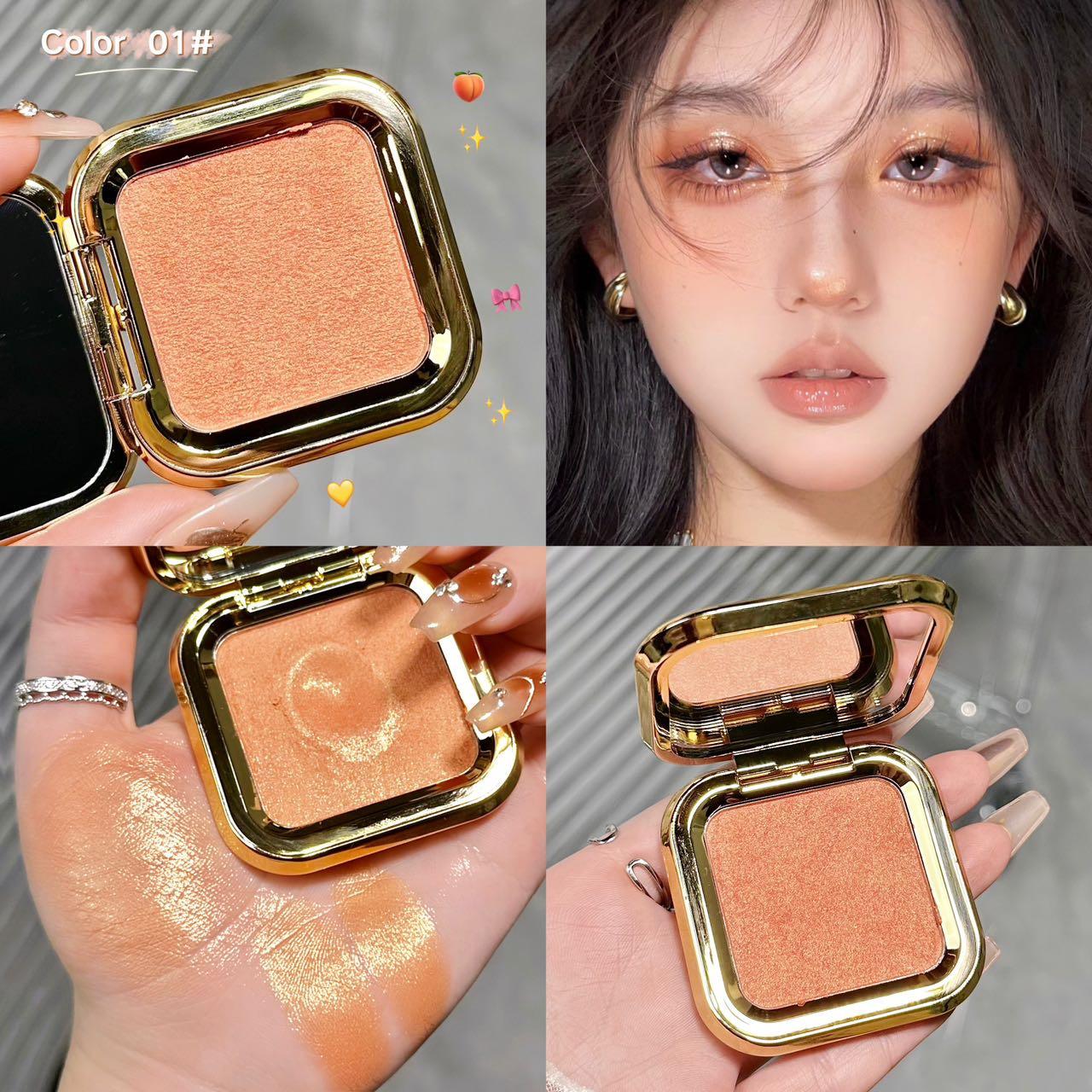 

Matte 3D Blush in Apricot Brown - Low Saturation Nude Makeup for Beginners and Influencers