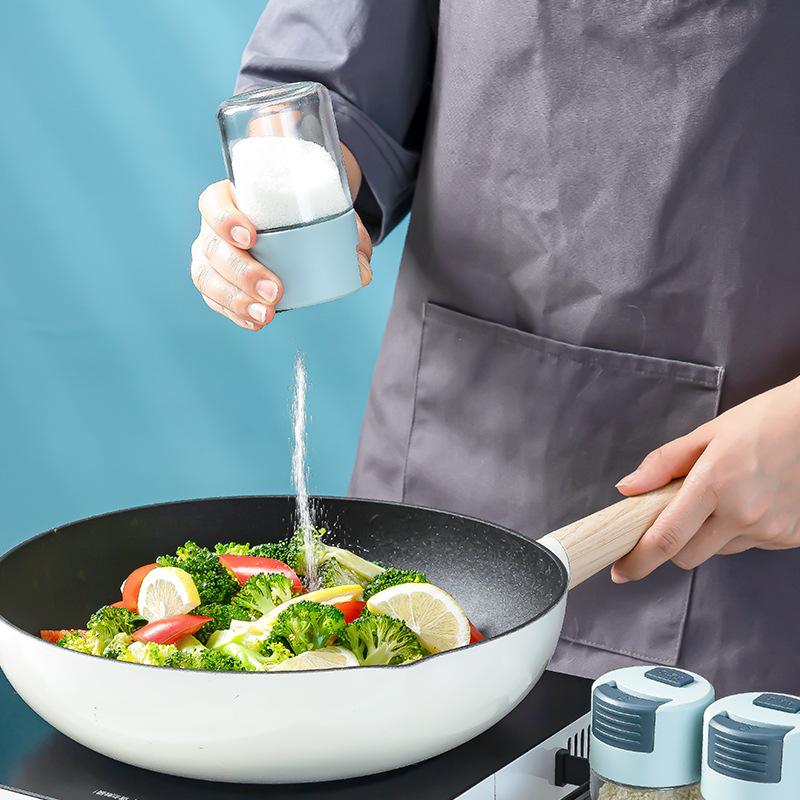 Portionskontrollierter Salzstreuer Küchen Gewürzstreuer Drücken Hähnchensalzstreuer Kann Messen Barbecue Kreuzkümmel Pfeffer Gewürzflasche