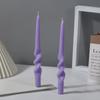 Handmade Spiral Twisted Long Stick Candle Two-Tone Gradient Macaron Paraffin Smokeless Taper Candle Minimalist European Tabletop  Decoration