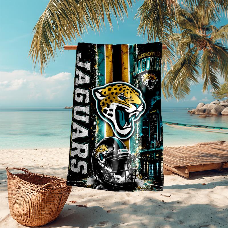 Proof Beach Towel with Jacksonville Jaguars Logo Pattern - Soft,absorbent,quick-drying,machine Washable - Perfect for Swimming,camping,bathing
