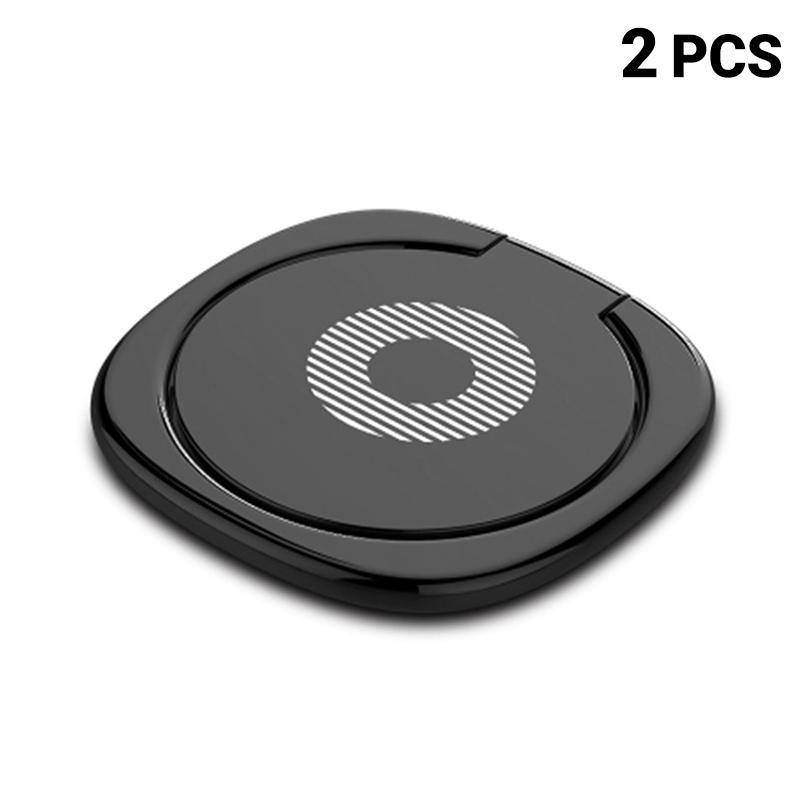 Metal Phone Finger Ring Holder 2Pcs 360° Rotation Strong Sticky Adhesive Anti-drop Stand for Smartphone Daily Carry