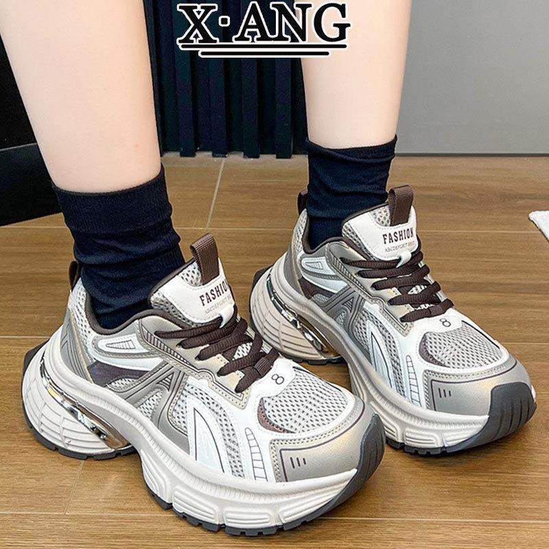 Dad Shoes, Children's Versatile Thick-soled Heightening Leather Women's Shoes, Early Spring New Casual Sports Shoes