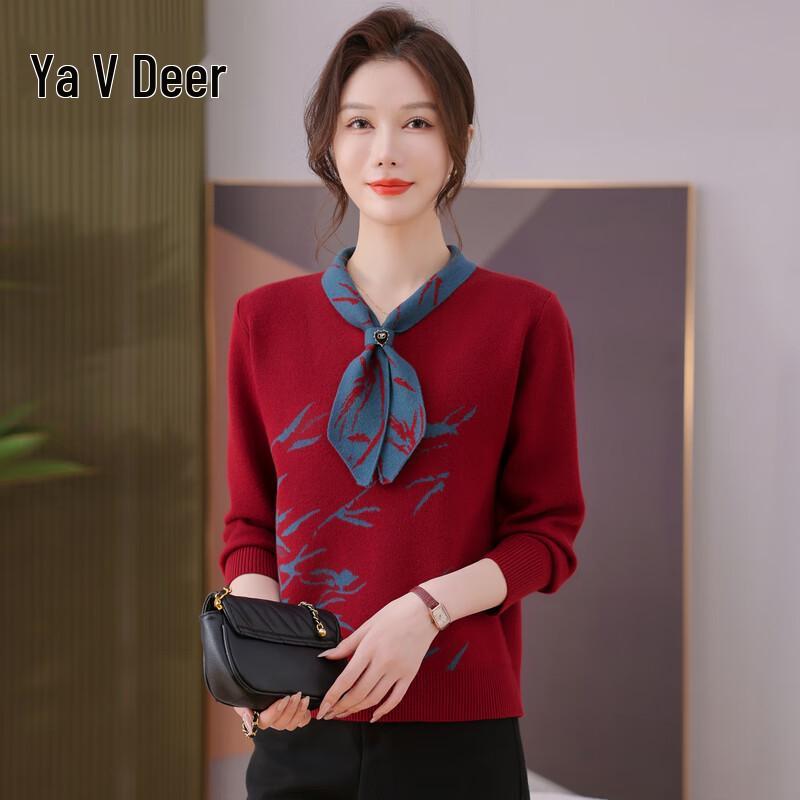 

Yalu Women s V-Neck Knitted Sweater 2XL