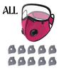 Breathable Cycling Mask Reusable Carbon Filter Dust with Adjustable Goggles, 6-Layer Face Guard 10 Filters, Protection Breathing Valve, Eye