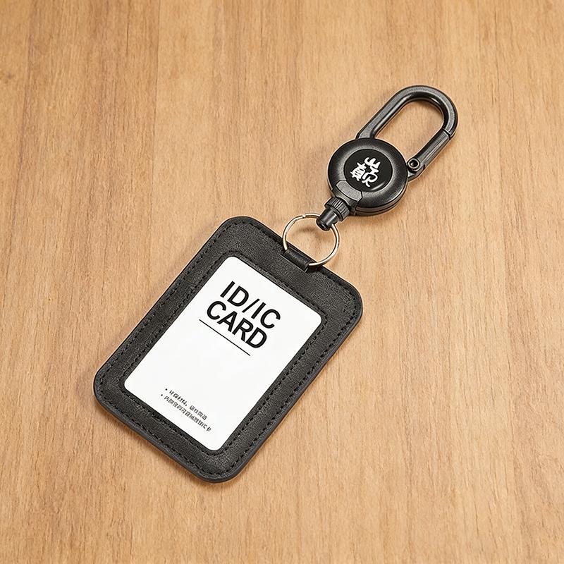 

Bus Cards Horizontal and Vertical Dual Use Card Holder with Retractable Badge Reel Easy To Pull Buckle Lanyard Employee Name Tag чёрный