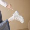 Silver sneakers new autumn retro platform shoes lightweight casual hiking shoes dad shoes