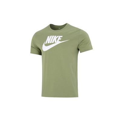 Sportswear Letter Logo Casual Crew Neck Short Sleeve T-Shirt Men Tops Olive-Green AR5005-334