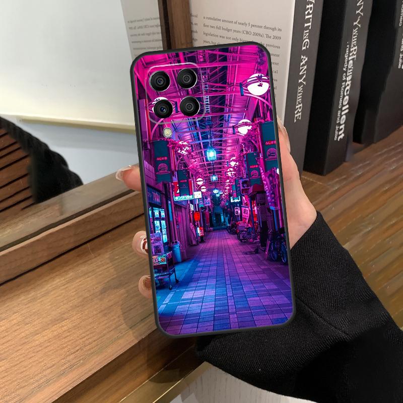 Japanese Night City Aesthetic Case For Samsung Galaxy M56 M16 M36 M33 M53 M13 M12 M32 M52 M20 M15 M55 M31 M14 M35 M34 M54