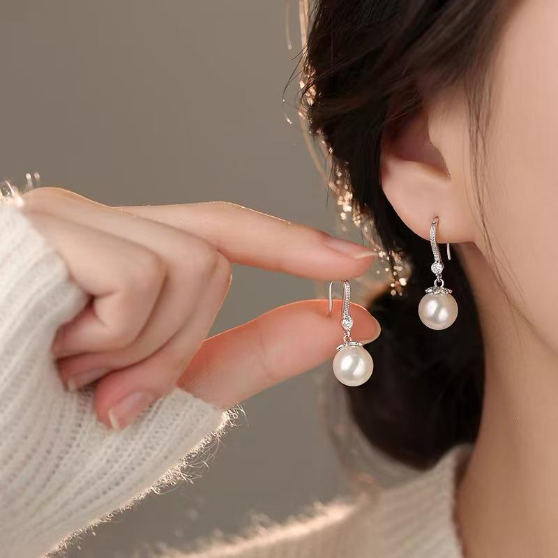 2025 Luxury 925 Sterling Silver Pearl Earrings: High-End Studs for Women