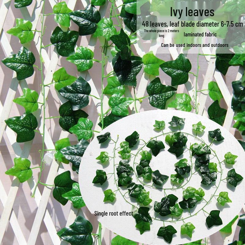 Large Grape Leaf Vine Decoration - Fake Fruit String for Wall, Ceiling, or Pipe with Green Tree Leaves