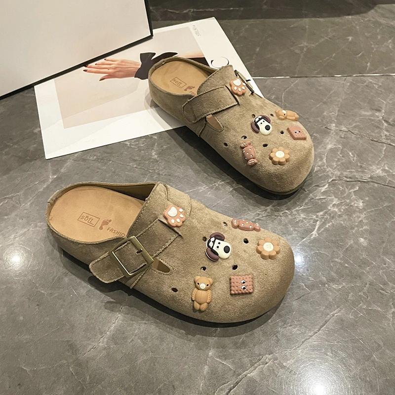 Fashion 2025 Women Sandals  With Arch Support Shoes Outdoor Beach Suede Clogs Slippers Suede Clogs Slippers Soft Insole Sandals