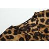Women's Spring Autumn Dress Leopard Printed V-Neck Long Sleeve Tie Dresses