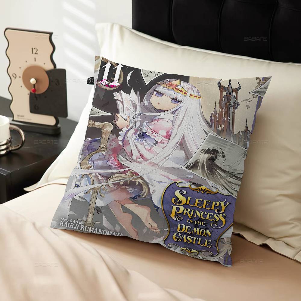 Anime Sleepy Princess In The Demon Castle Cushion Cover Inches Farmhouse Decor Home Throw Pillow Covers for Couch Decorations 12x12Inch