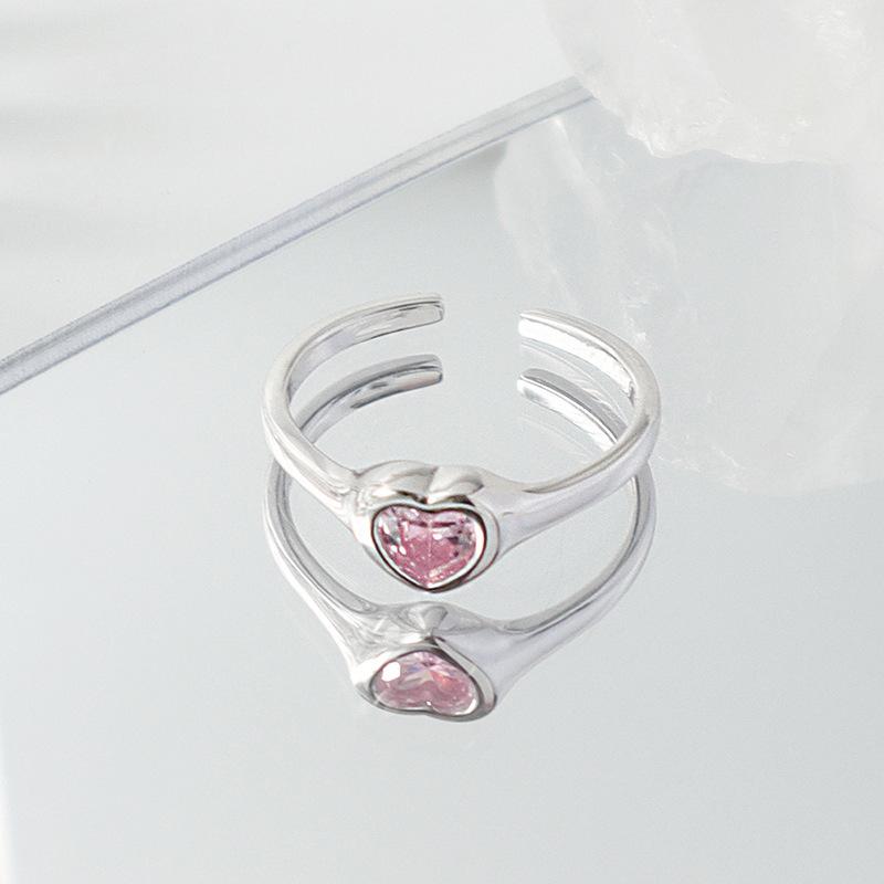 Simple And Fashionable Flower Opening Ring Dripping Oil Personality Full Diamond Stacking Wearing Combination Niche Design Ring Woman