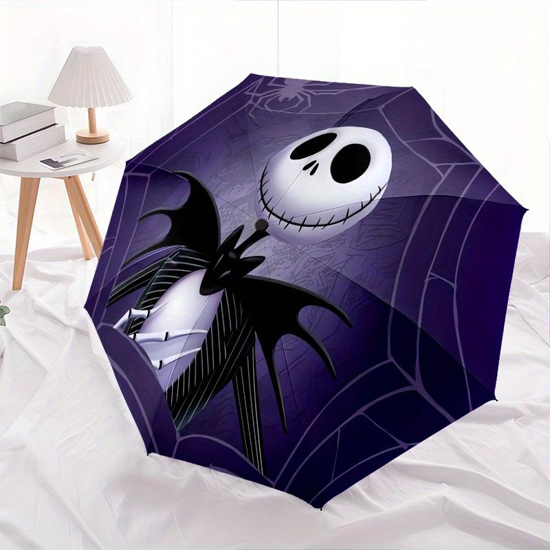 Jack Skellington,Halloween Automatic Opening and Closing Umbrella - 8-rib Folding Design, Lightweight and Portable, Suitable for Daily Busin